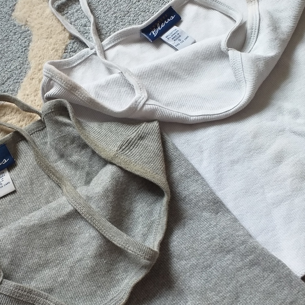 🗽vintage Express ribbed spaghetti strap tanks - Picture 2 of 2